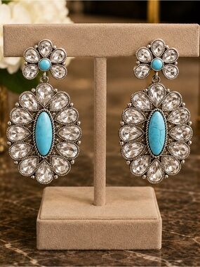 Elegant Silver and Turquoise Earrings